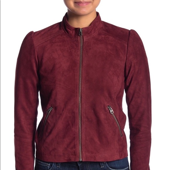 Lucky Brand Suede red puff Sleeve Jacket - Picture 5 of 9